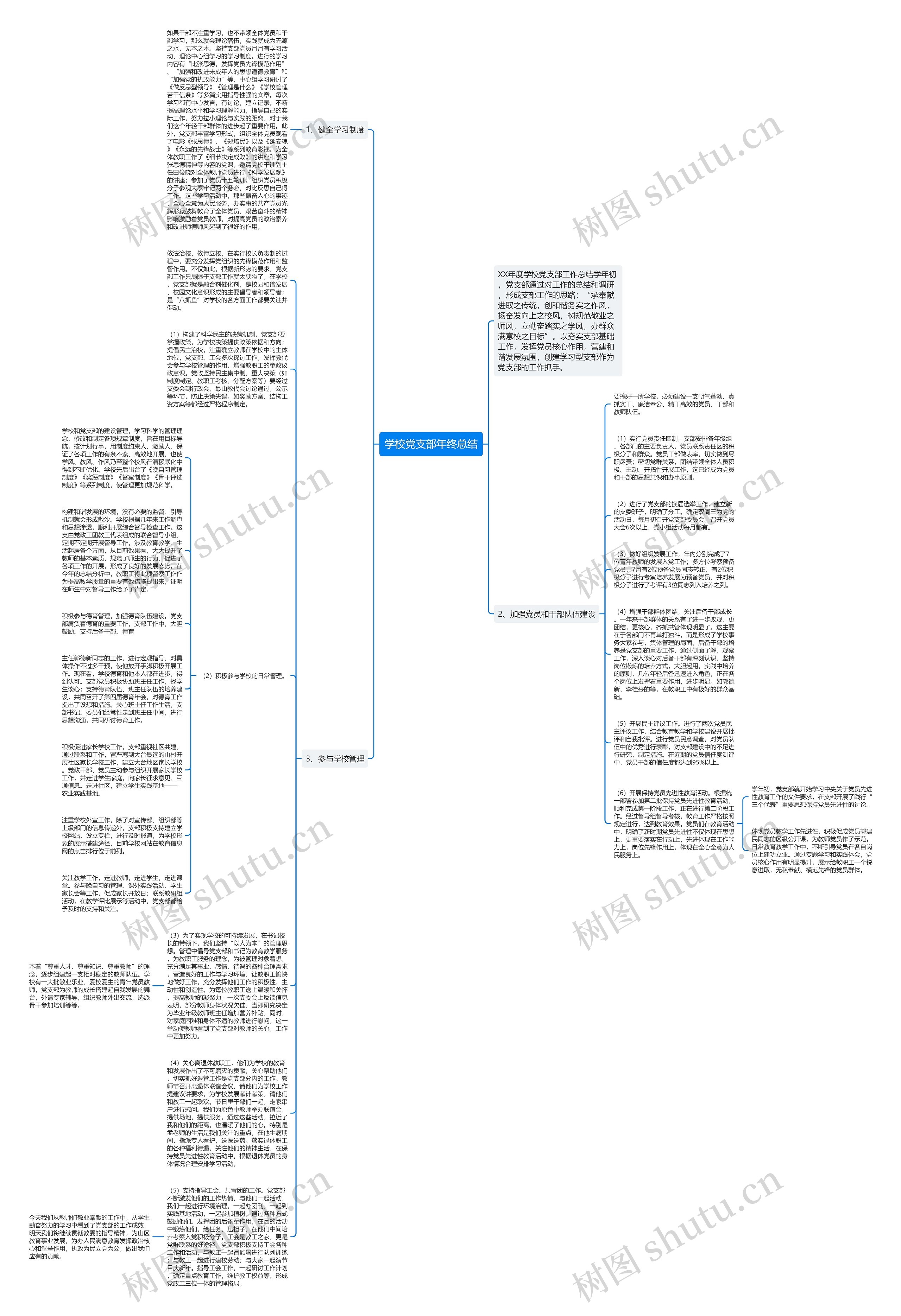 学校党支部年终总结思维导图