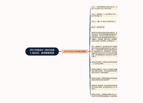 2021中级会计《会计实务》知识点：政府储备物资