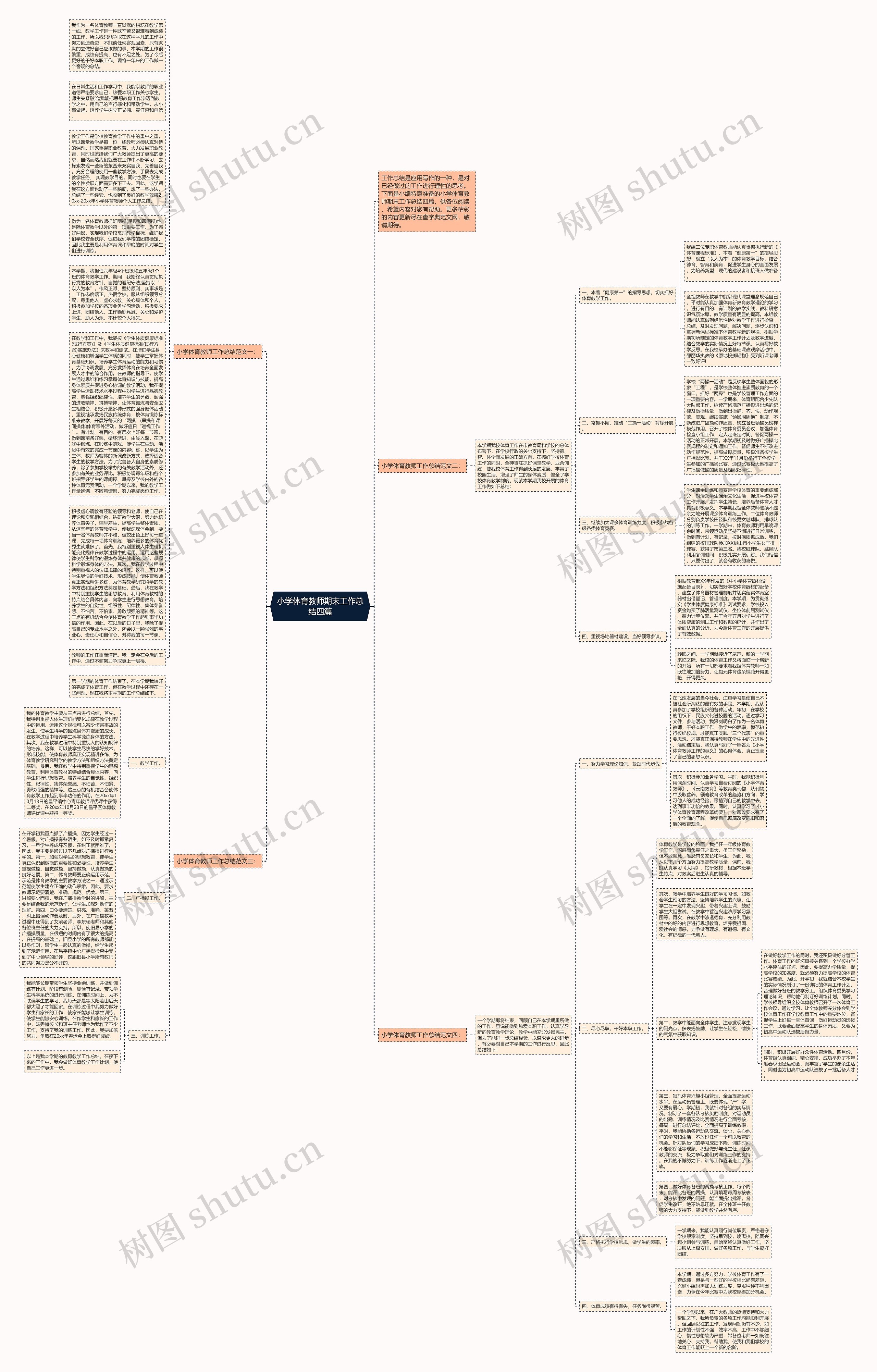 小学体育教师期末工作总结四篇思维导图