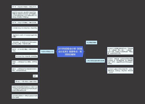 2019年初级会计师《初级会计实务》高频考点：利润表的编制