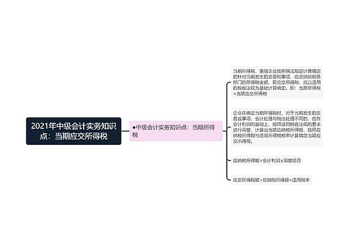 2021年中级会计实务知识点：当期应交所得税