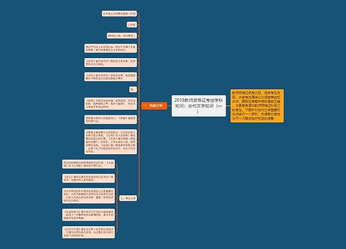 2018教师资格证考试学科知识：古代文学知识（一）