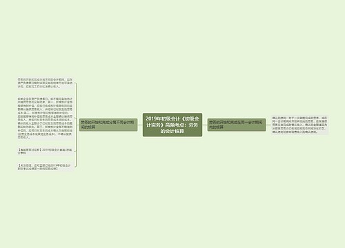 2019年初级会计《初级会计实务》高频考点：劳务的会计核算