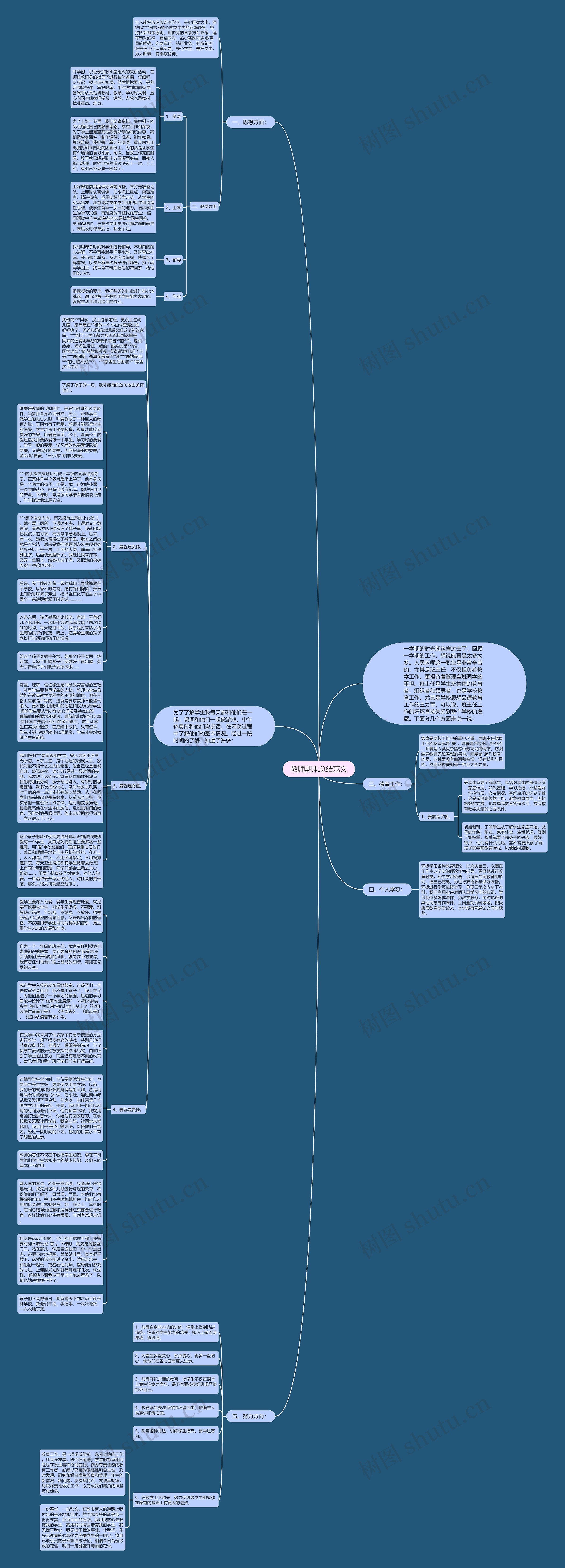 教师期末总结范文思维导图