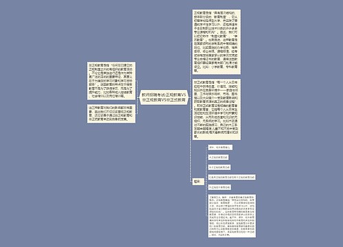 教师招聘考试:正规教育VS非正规教育VS非正式教育