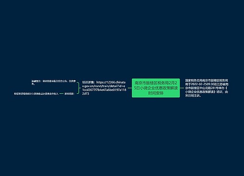 南京市鼓楼区税务局2月25日小微企业优惠政策解读时间安排 南京市鼓楼区税务局2月25日小微企业优惠政策解读时间安排