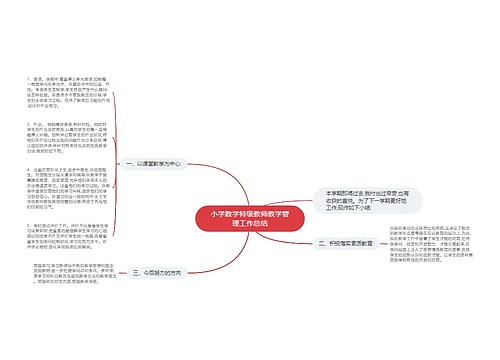 小学数学特级教师教学管理工作总结