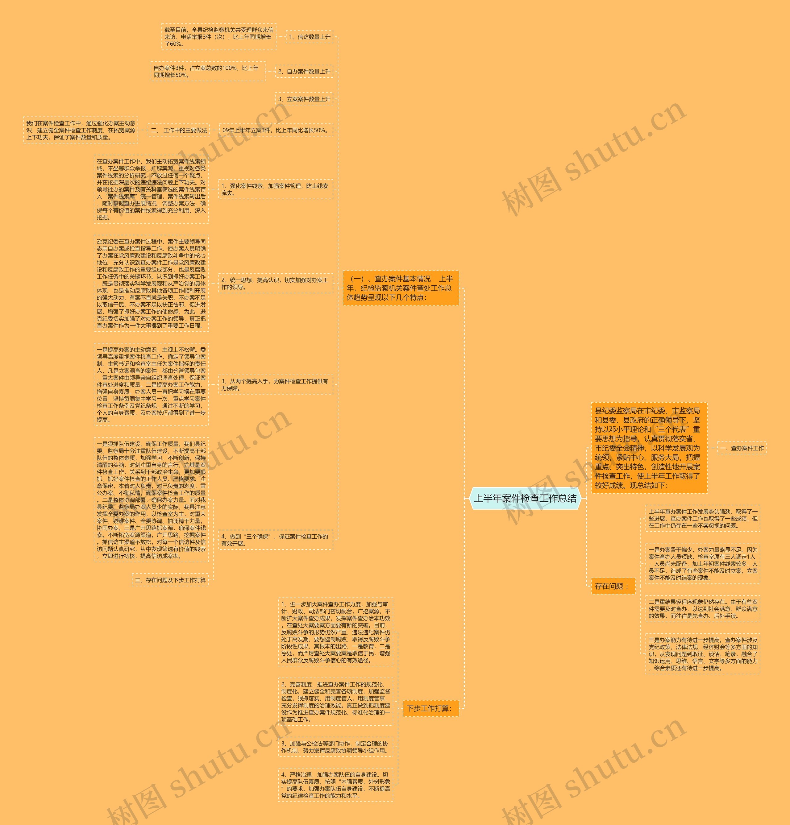 上半年案件检查工作总结思维导图