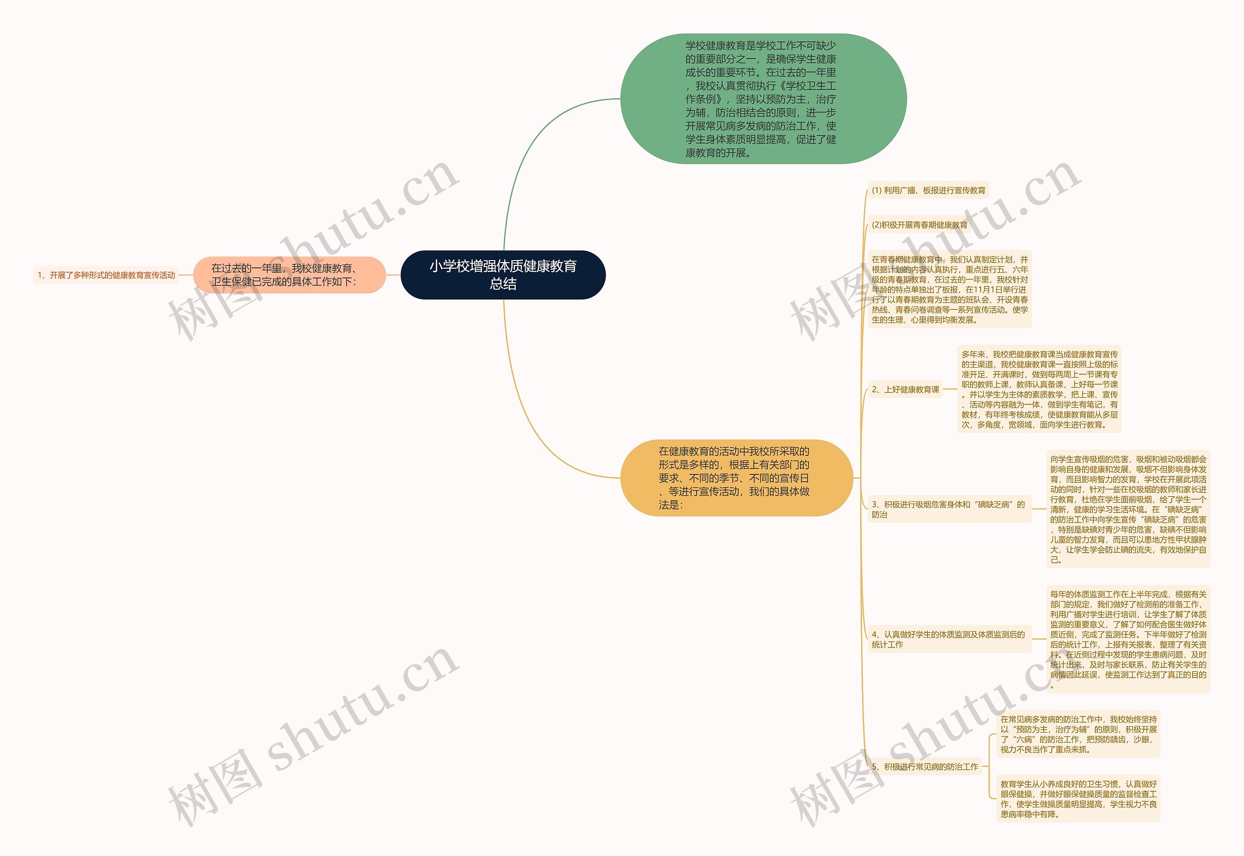 小学校增强体质健康教育总结思维导图