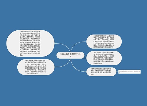 财政金融系宣传部工作总结