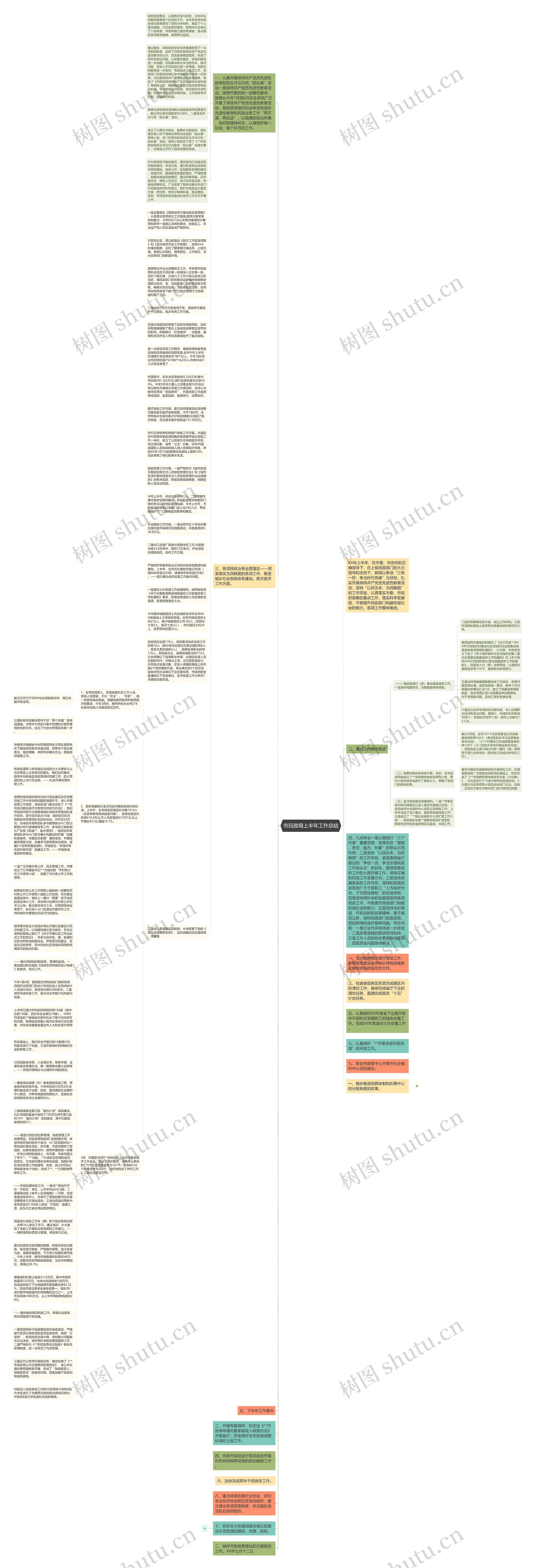 市民政局上半年工作总结思维导图