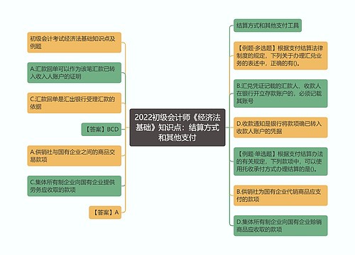 2022初级会计师《经济法基础》知识点：结算方式和其他支付