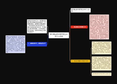 银行营业部中层干部上半年个人总结