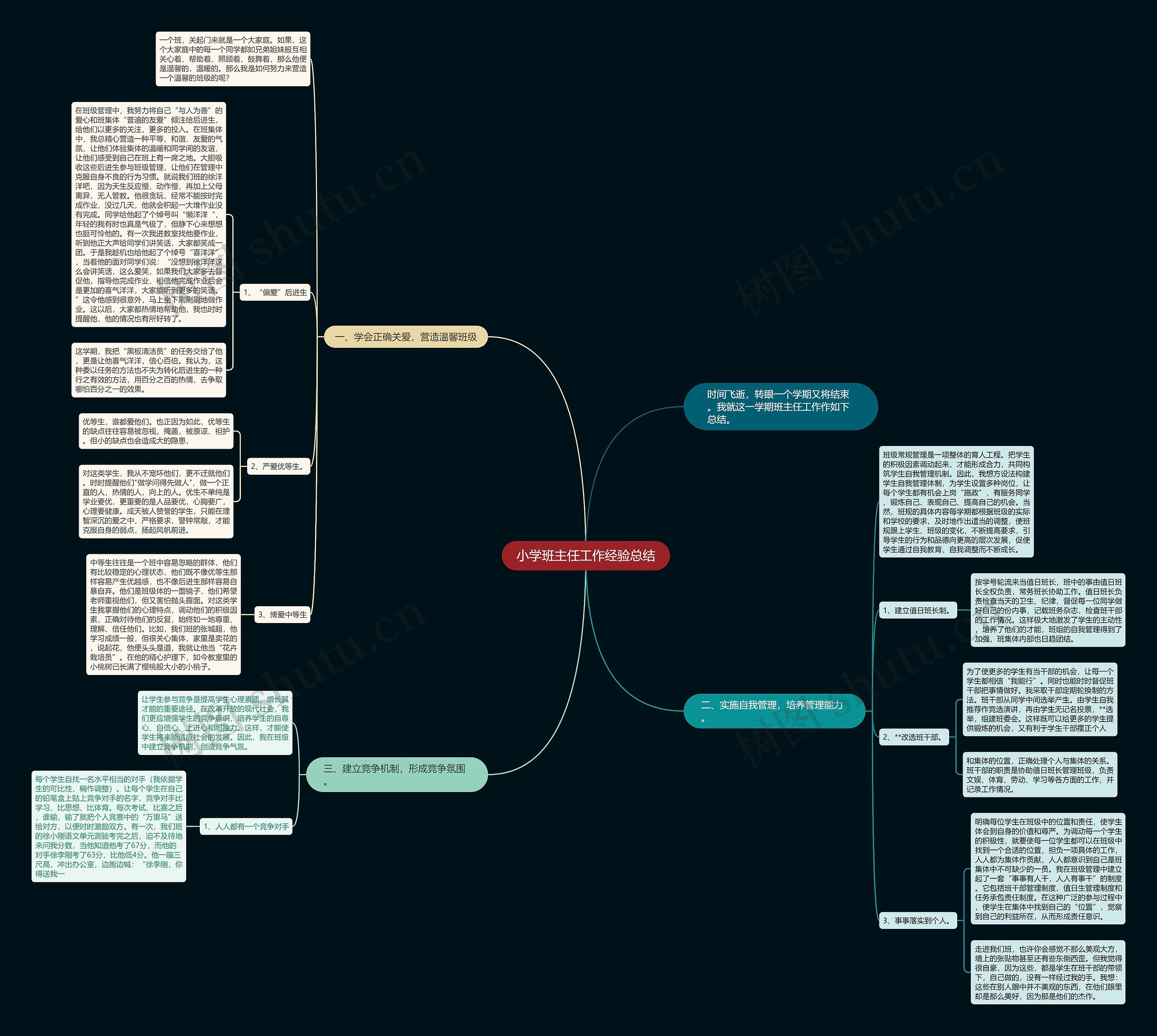 小学班主任工作经验总结思维导图