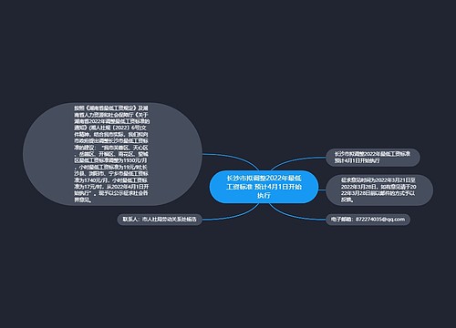 长沙市拟调整2022年最低工资标准 预计4月1日开始执行