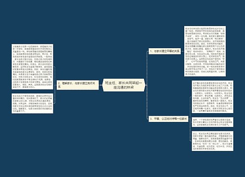 班主任、家长共同架起一座沟通的桥梁