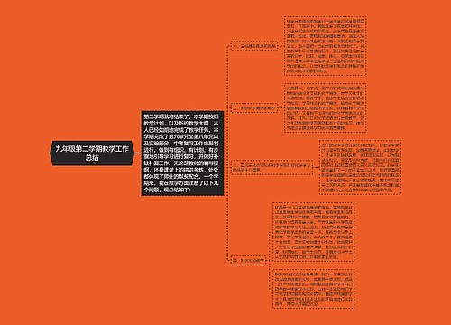 九年级第二学期教学工作总结