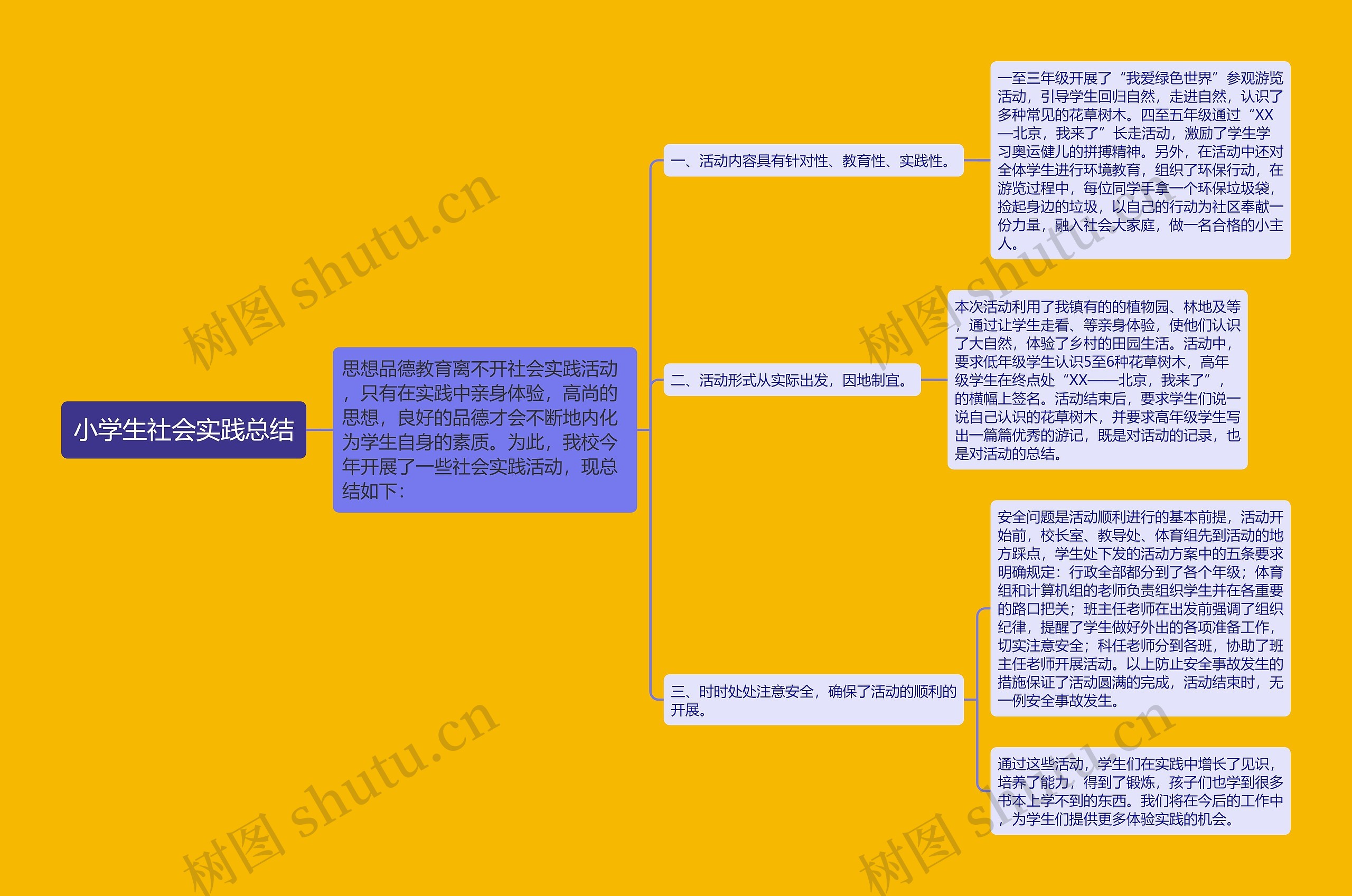 小学生社会实践总结思维导图