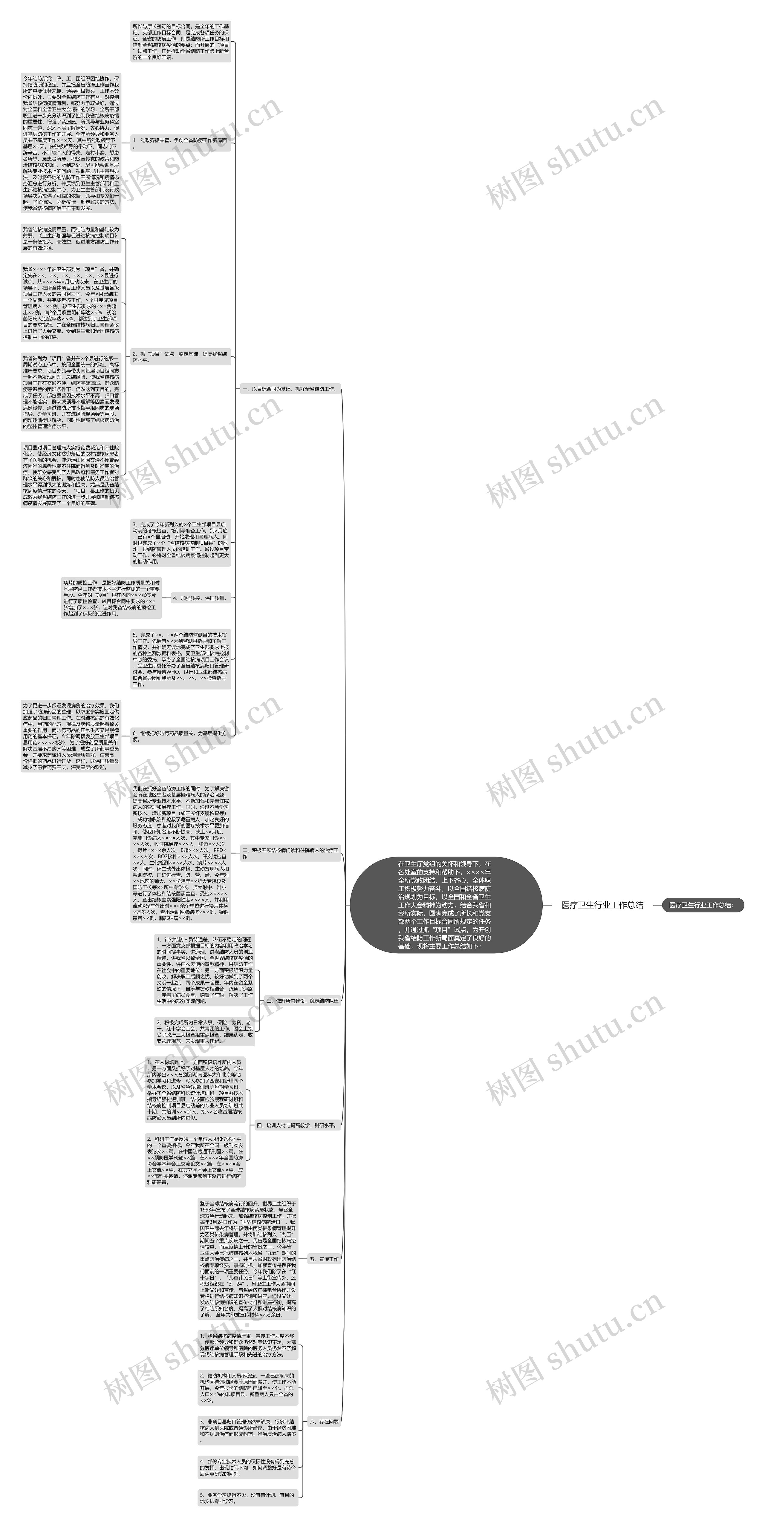 医疗卫生行业工作总结思维导图