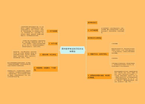 高中数学考试技巧和方法有哪些思维导图