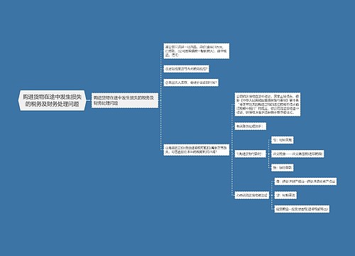 购进货物在途中发生损失的税务及财务处理问题