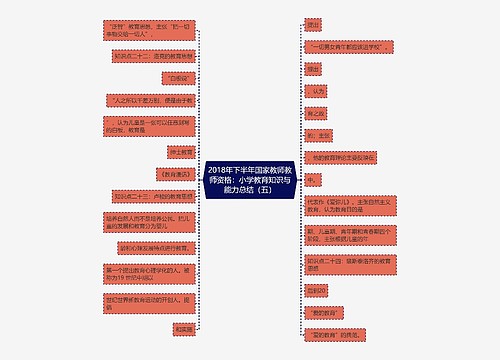 2018年下半年国家教师教师资格：小学教育知识与能力总结（五）