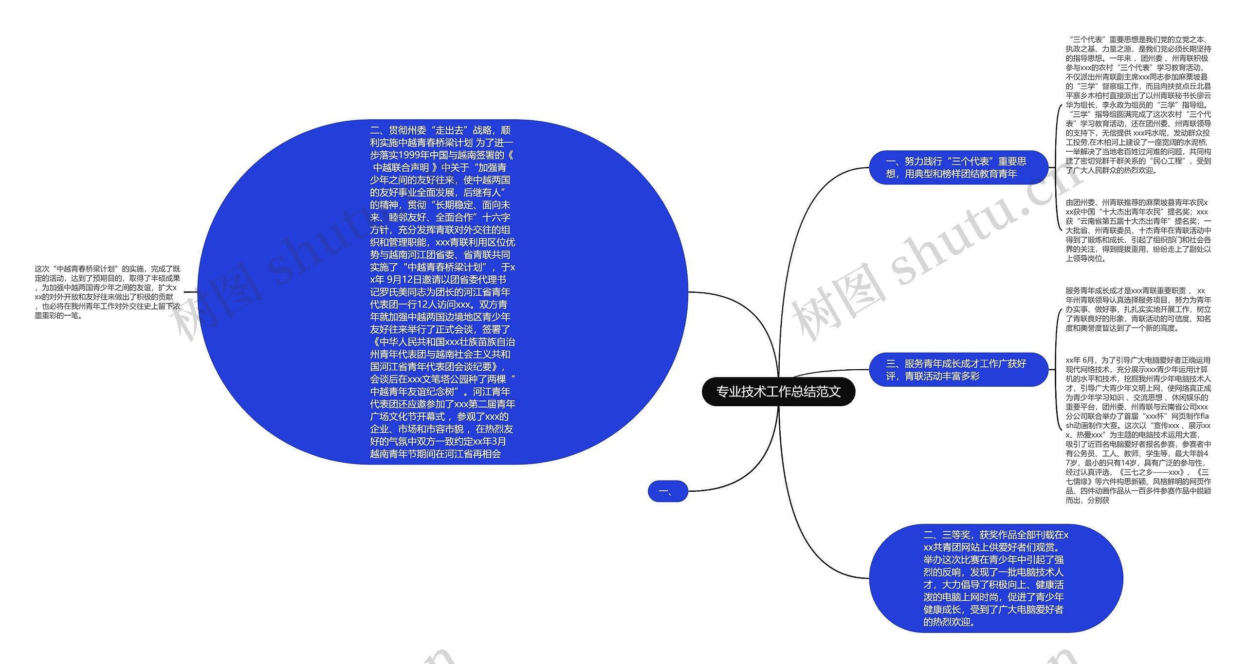 专业技术工作总结范文思维导图