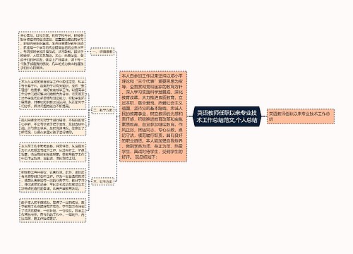 英语教师任职以来专业技术工作总结范文,个人总结