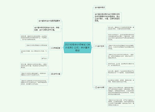 2021初级会计师考试《会计实务》公式：会计基本假设