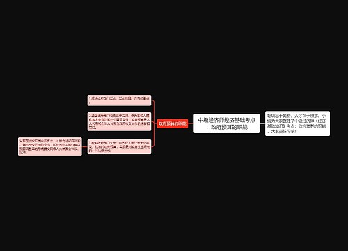 中级经济师经济基础考点：政府预算的职能