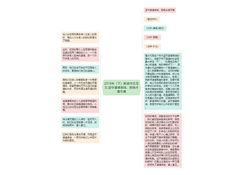 2018年（下）教资作文范文:坚守道德底线，拒绝冷漠无情