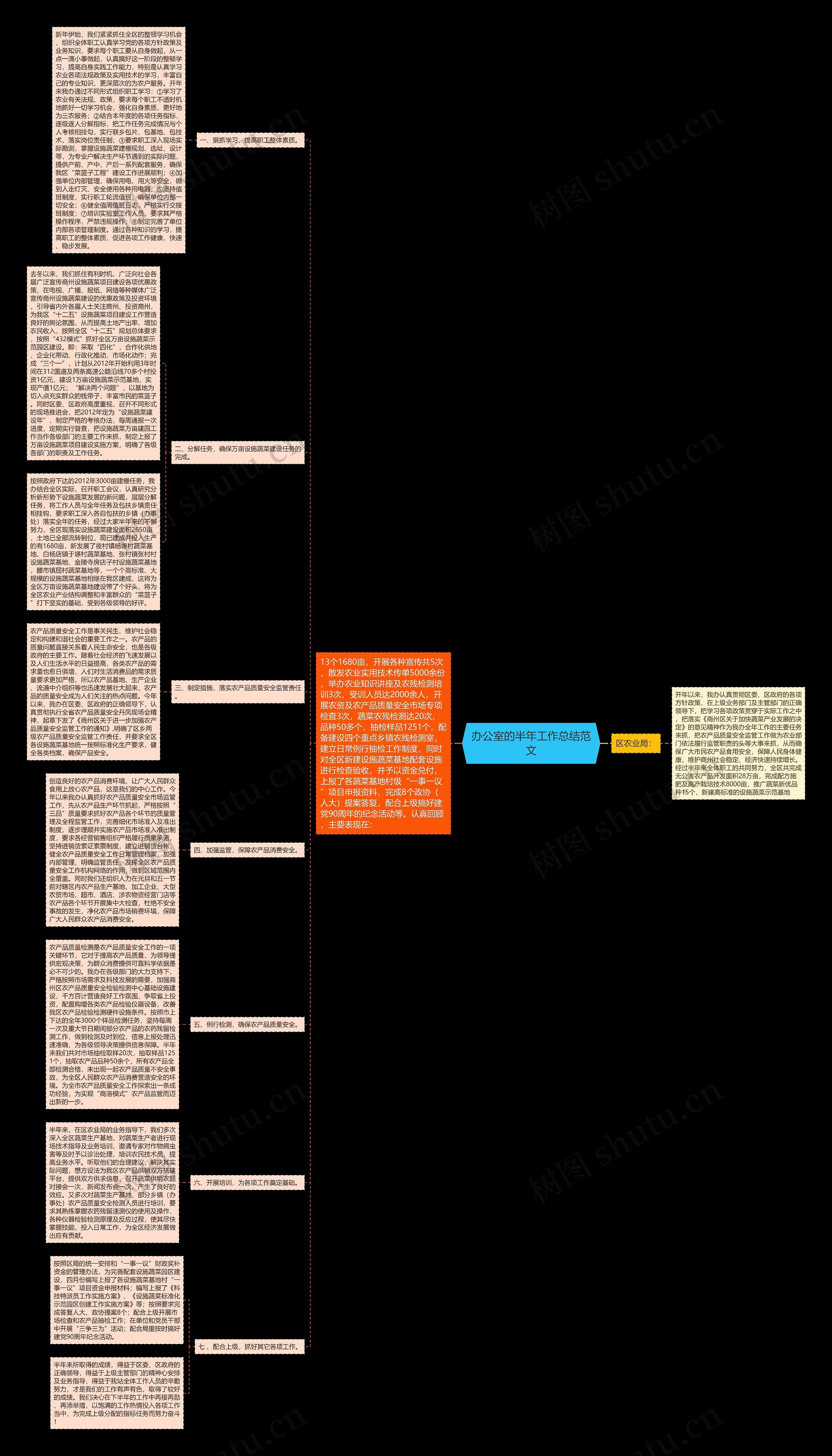办公室的半年工作总结范文思维导图