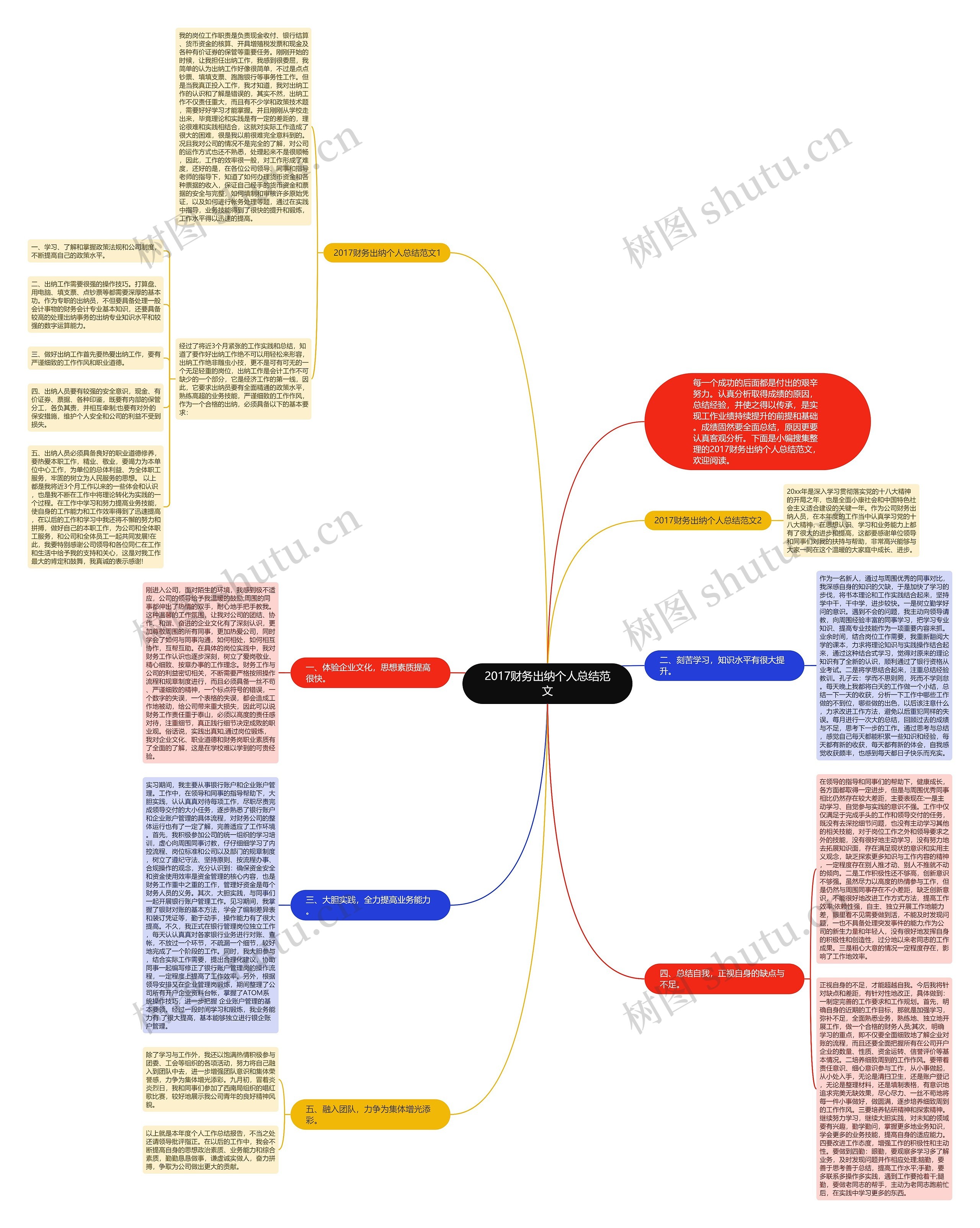 2017财务出纳个人总结范文思维导图