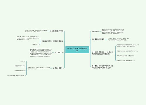 中小学促进学习迁移的教学