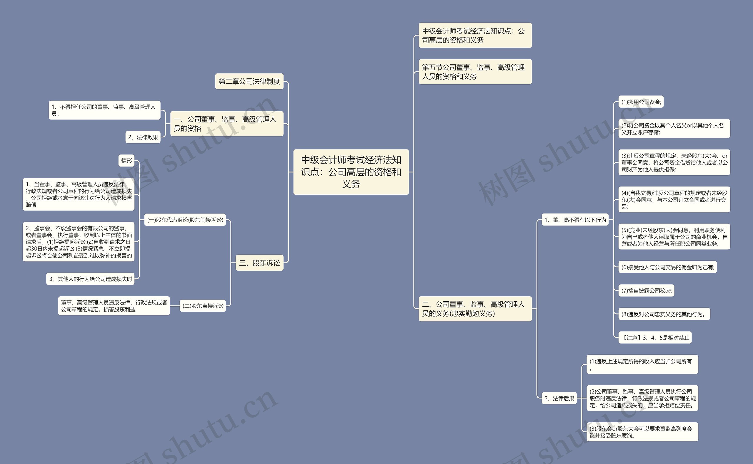 中级会计师考试经济法知识点：公司高层的资格和义务