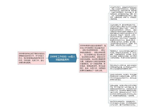 2009年工作总结--xx县人民医院医务科