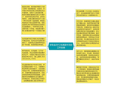 学生会2012主席团十月份工作总结