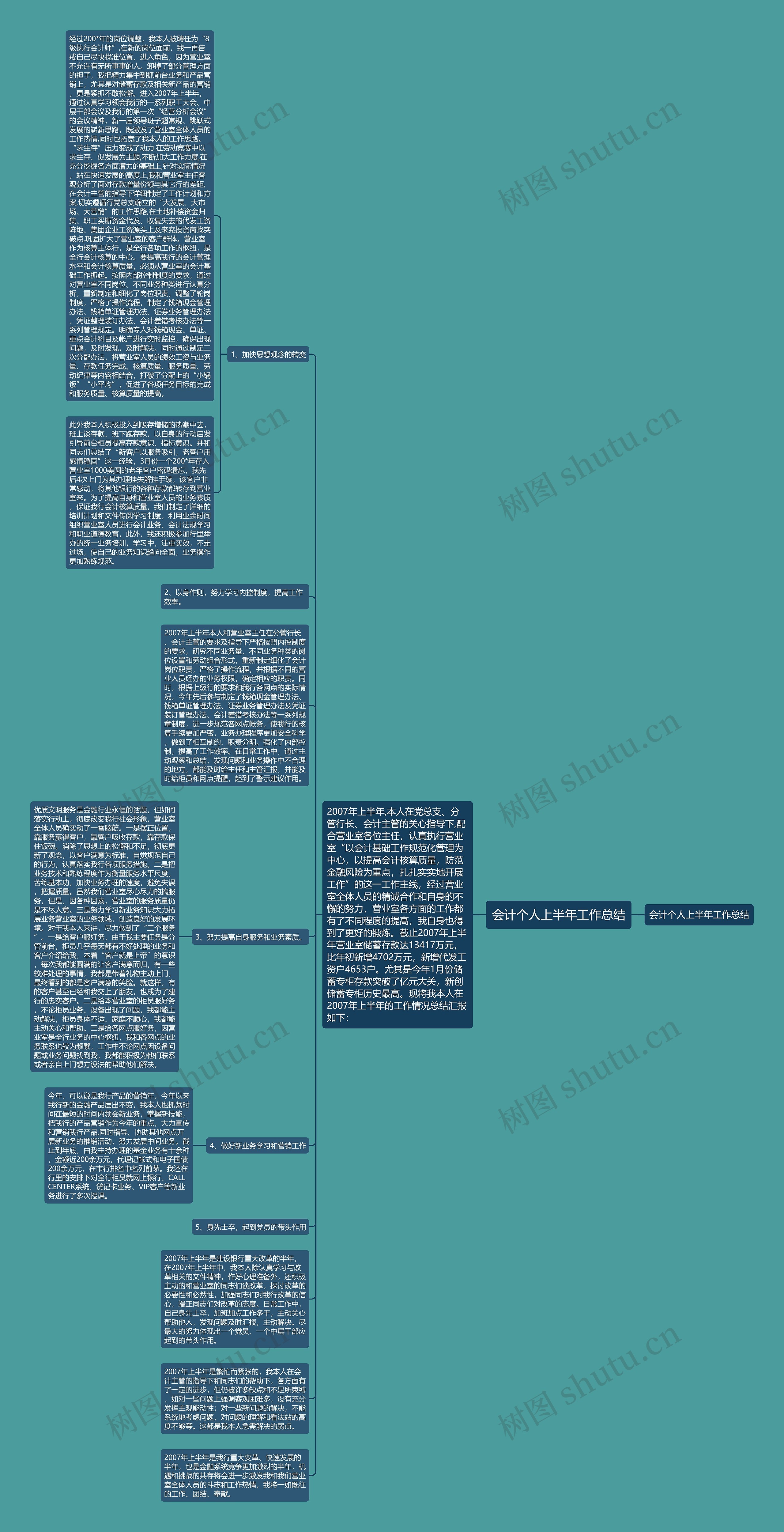 会计个人上半年工作总结思维导图