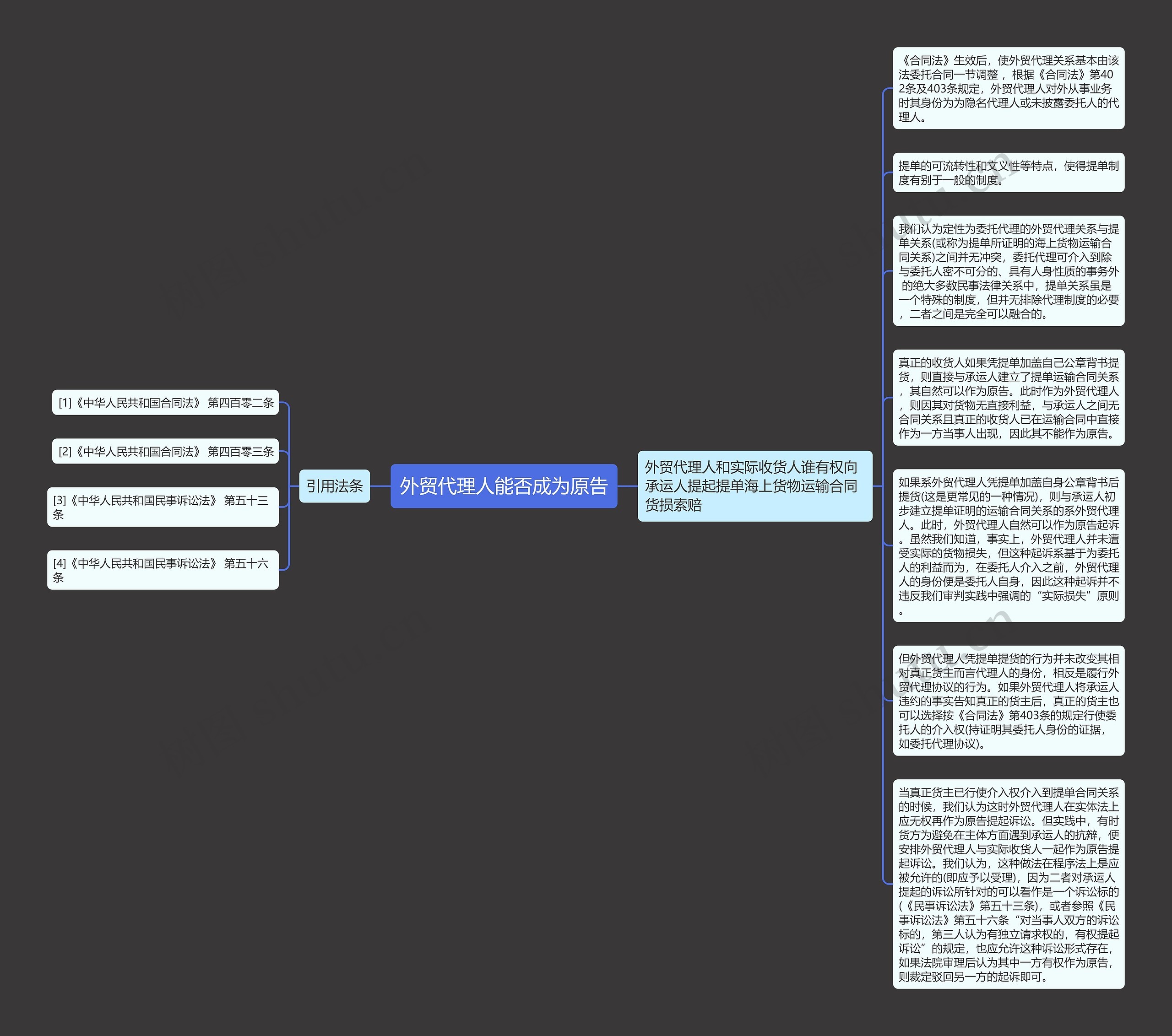 外贸代理人能否成为原告思维导图