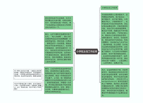 小学班主任工作反思