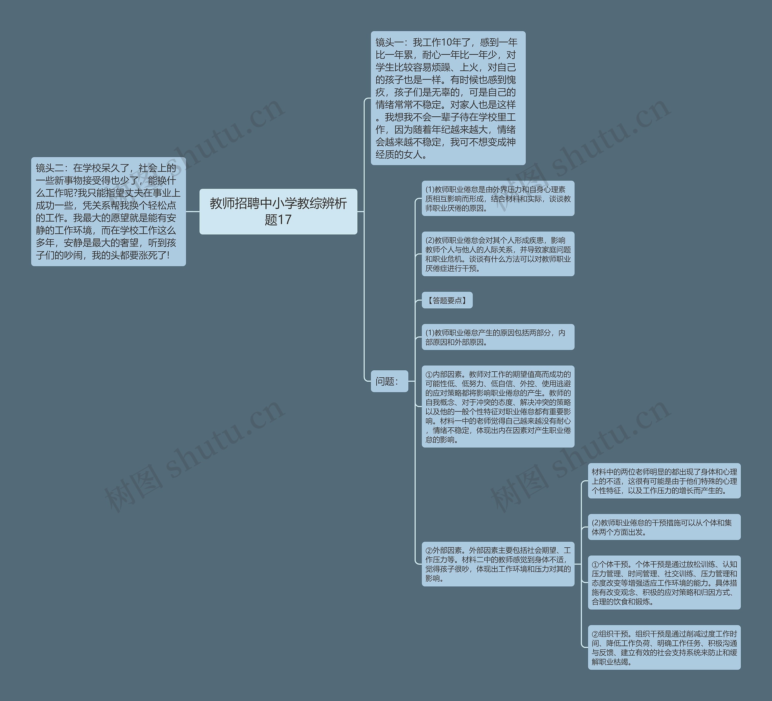 教师招聘中小学教综辨析题17思维导图