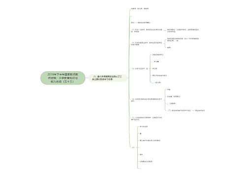 2018年下半年国家教师教师资格：小学教育知识与能力总结（五十三）