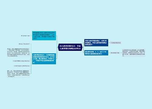 幼儿教师招聘考点：学前儿童掌握实物概念的特点