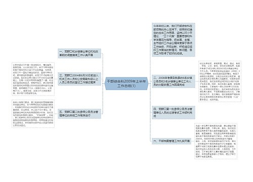 干部综合科2009年上半年工作总结(1)