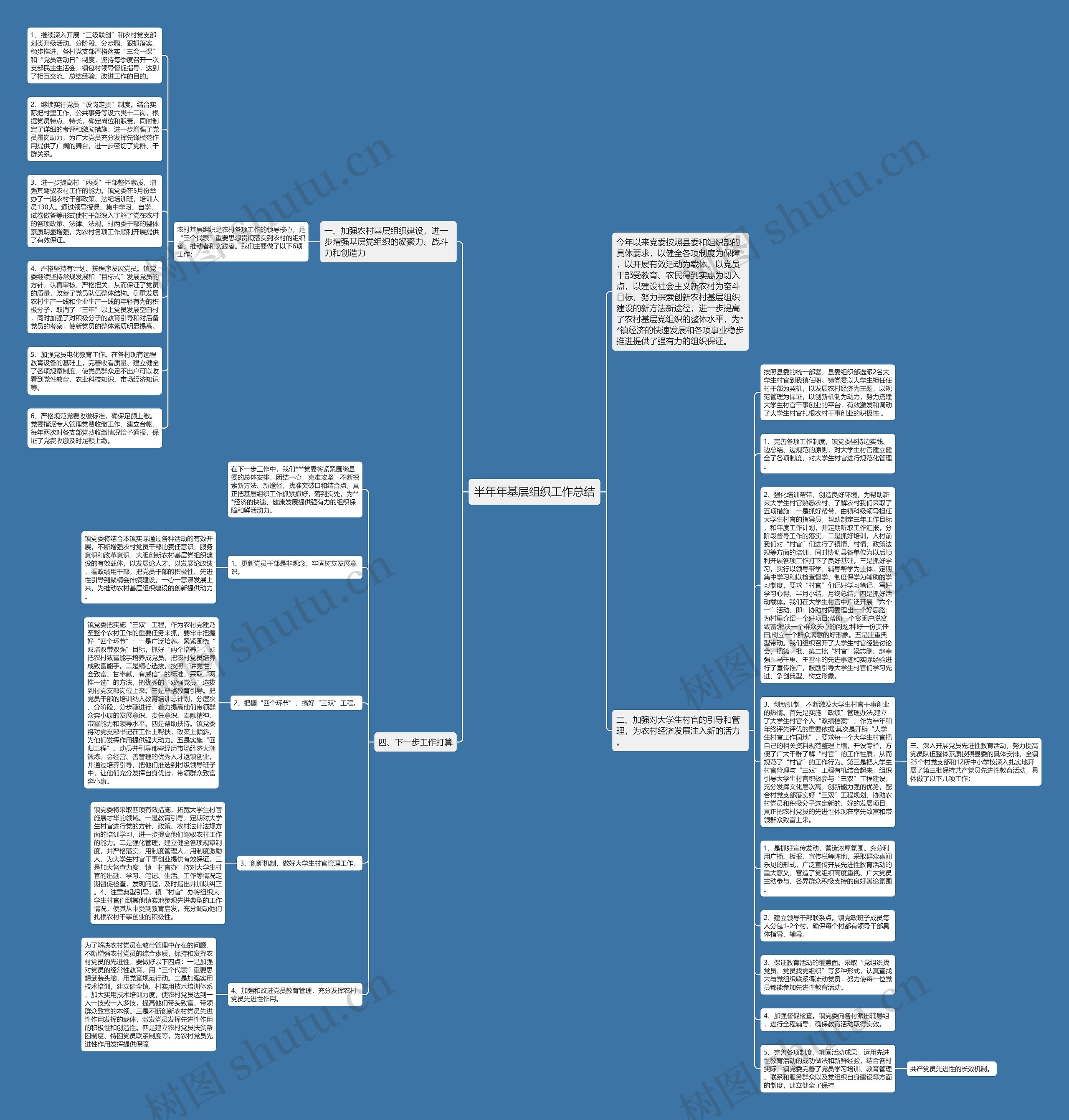 半年年基层组织工作总结思维导图