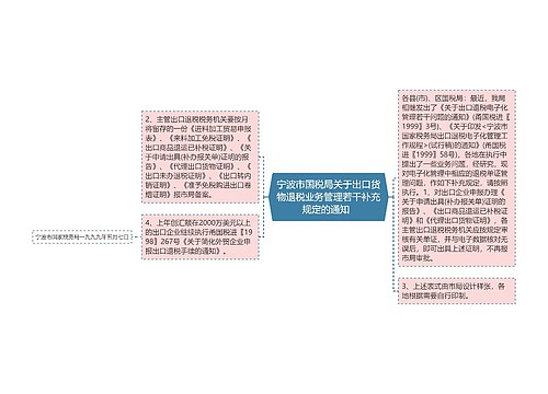 宁波市国税局关于出口货物退税业务管理若干补充规定的通知  