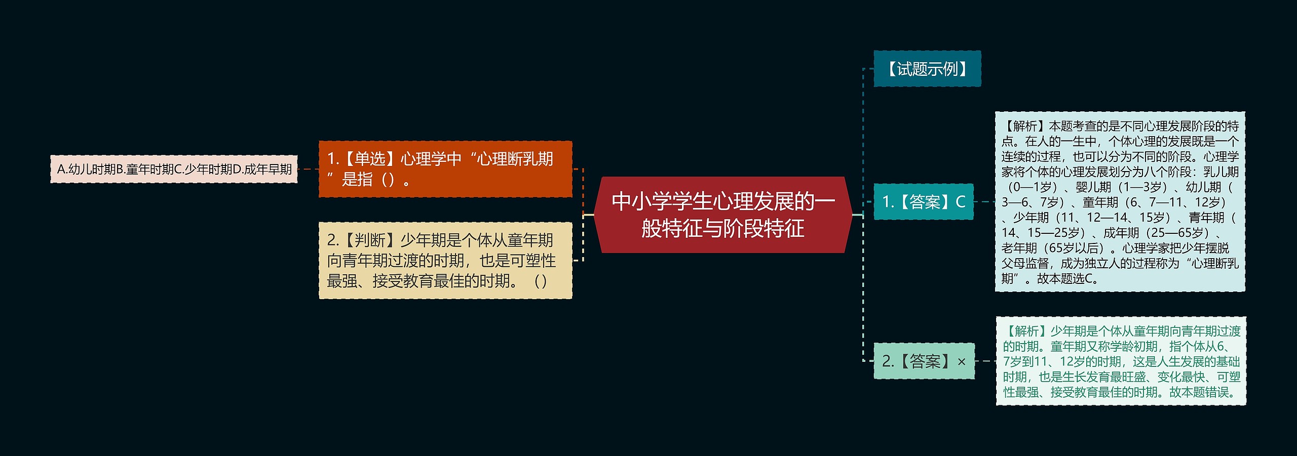 中小学学生心理发展的一般特征与阶段特征思维导图