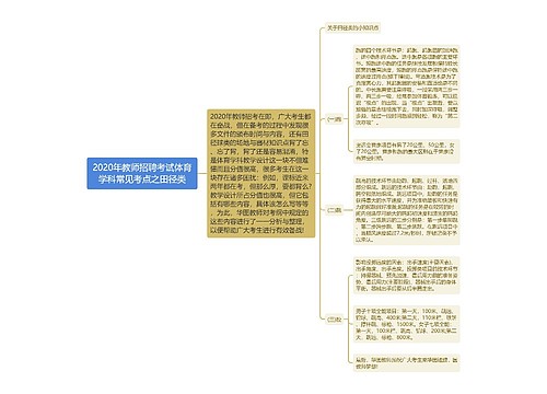 2020年教师招聘考试体育学科常见考点之田径类