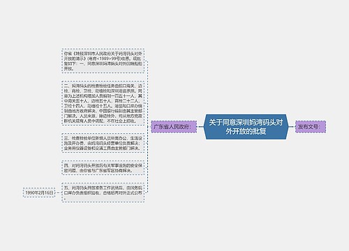 关于同意深圳妈湾码头对外开放的批复