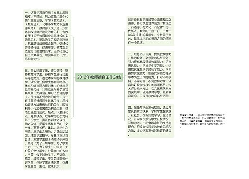 2012年教师德育工作总结